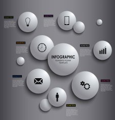 Abstract info graphic white round element poster template