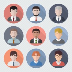 Man avatars flat illustration