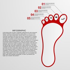 Infographic shaped foot design concept