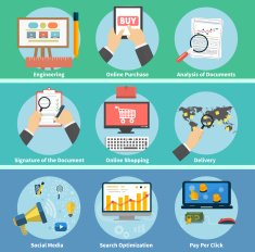 Business office and marketing items icons N31