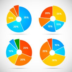 Pie Chart Icons Flat