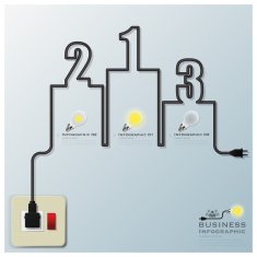 Podium Electric Wire Line Business Infographic N2