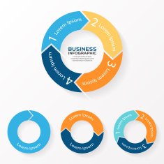Vector circle arrows infographic 1 2 3 4 options
