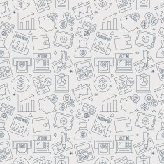 financial line icon pattern set N8
