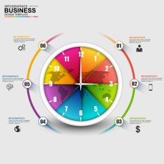 Abstract 3D digital business Infographic N39