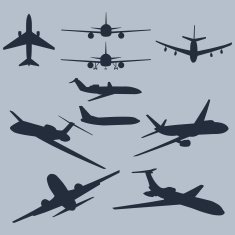 vector set of 10 plane silhouette