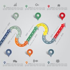 Infographic report template with arrows and icons Vector N18