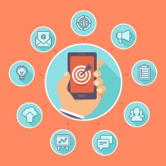Flat vector concept - internet marketing