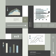 Square box diagram for infographics Modern flat template N3