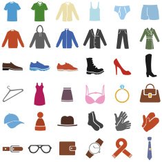 Vector Set of Color Clothes Icons N2
