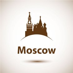Vector silhouette of Red square Moscow Russia