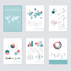 Set of infographics elements in modern flat business style N30