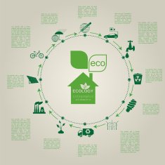 Environment ecology infographic elements Environmental risks N83