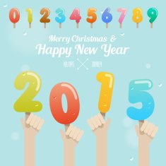 ice cream number on happy new year 2015 concept