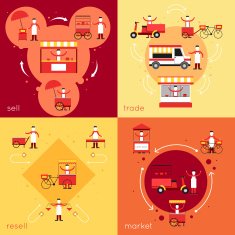 Street food flat set