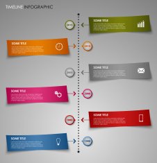 Time line info graphic color striped paper template