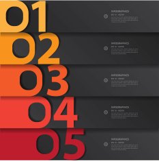 Vector paper lines and numbers design template for web site N3