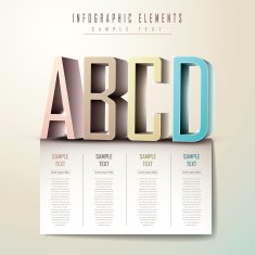 abstract 3d alphabet infographics