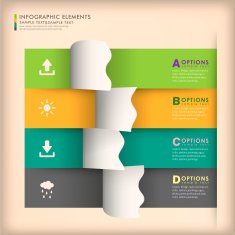 abstract 3d origami paper infographics N20