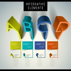 abstract 3d alphabet infographics N2