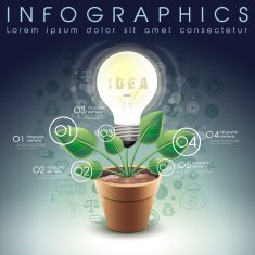 idea bulb potted infographic elements