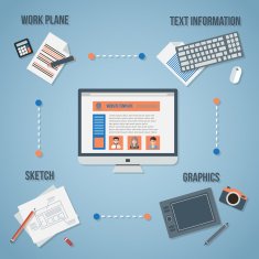 Creating a website flat illustration
