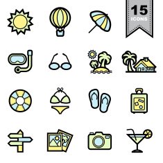 Beach Icons Set N4