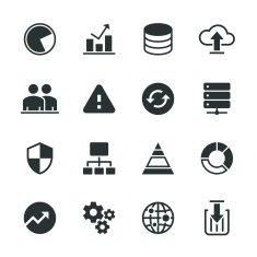 Database Management Silhouette Icons