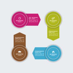 Modern template with colorful volume elements of infographics N7