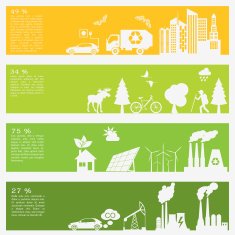 Environment ecology infographic elements Environmental risks N86
