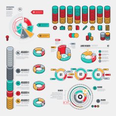 Flat UI Infographic Elements - Cylinders & Circulars