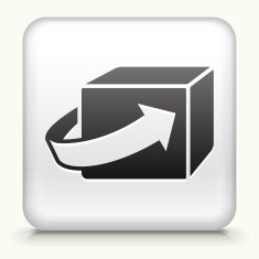 Square Button with Delivery Box interface icon