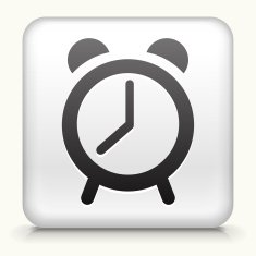 Square Button with Alarm Clock interface icon