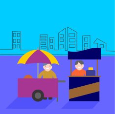 food carts with seller stand business competition