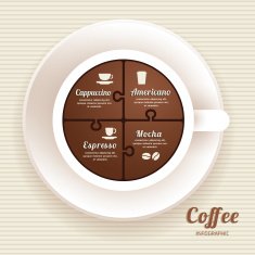 Infographic Template with Coffee Cup Jigsaw banner N2