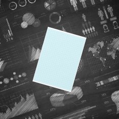 Graph Paper on Infographic Blackboard - Chalkboard