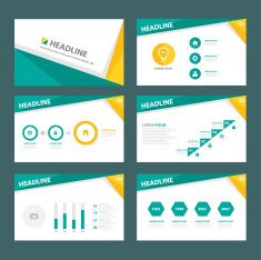 Yellow and green Multipurpose Presentation Templates set N2