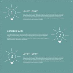 Three step business infographic with white light bulb Idea concept