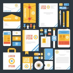 Flat corporate identity template design Creative vector illustration