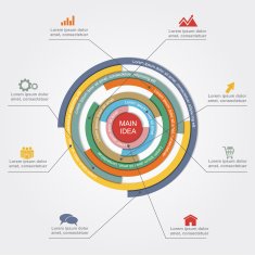 Infographic report template with lines and icons Vector N38