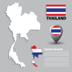 Flag and Map of Thailand N2