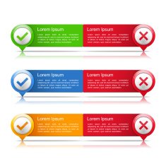 Banners with Check and Cross Symbols N4