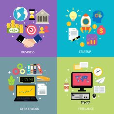 Business types concept flat N2