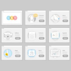 Infographics Flat UI Navigation elements with icons for templates
