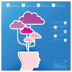 Communication Connection Cloud Shape Business Infographic Design Template N4