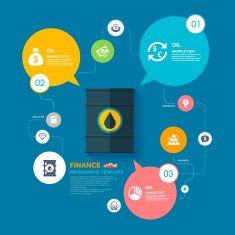 Oil drum and Finance infographic template N2