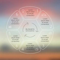 Circle line infographic on vector blur background N13