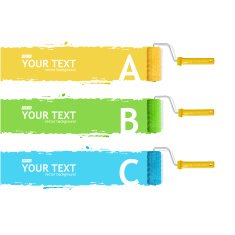 Vector roller brush for text infographics N2