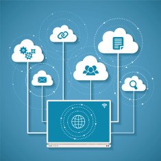 Vector concept of wireless cloud network and distributed computing