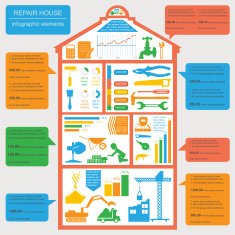 House repair infographic set elements N17